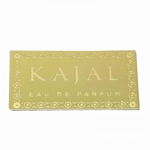 Etiqueta de botella de perfume de aluminio grabado de oro