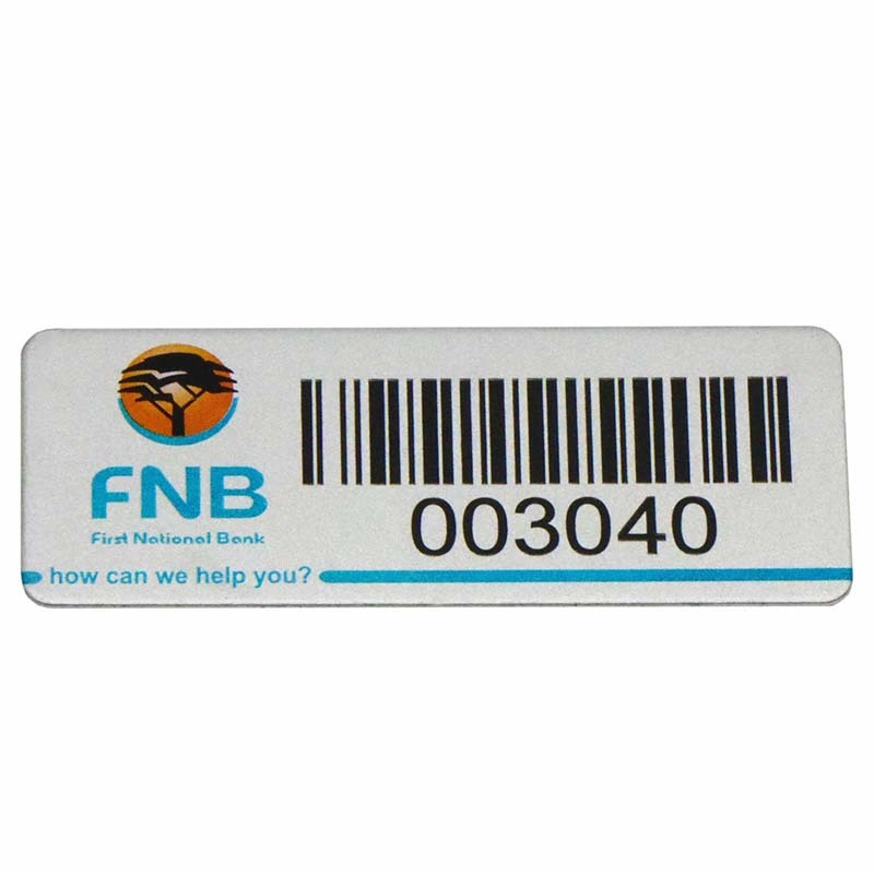 Venta al por mayor Láser personalizado grabado Serial Número de serie Metal Código de barras etiqueta etiqueta impresa Aluminio Asset Tag Labe
